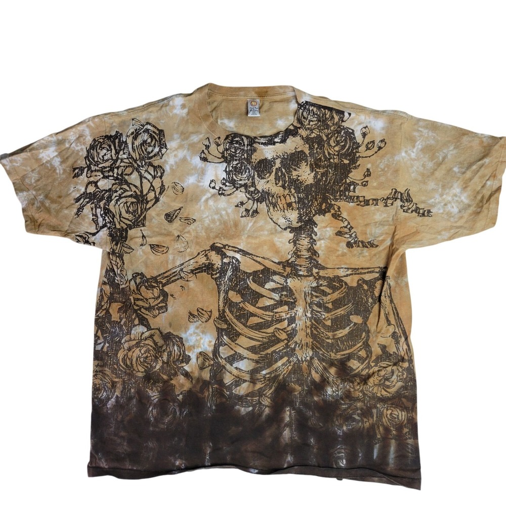 VTG Grateful Dead Skeleton & Roses Tie-Dye T-Shirt 2X By Sundog Hand Dyed Cotton